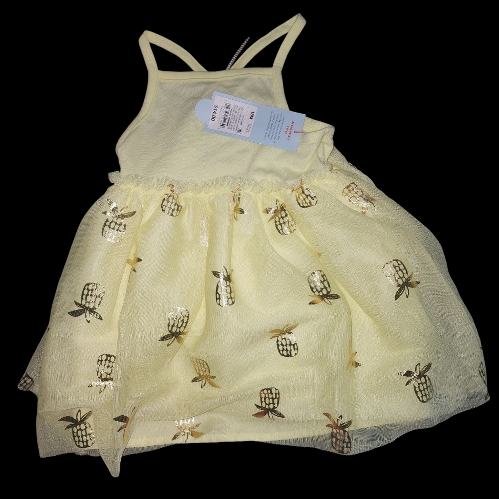 Cat And Jack Yellow Pineapple Print Dress 18months